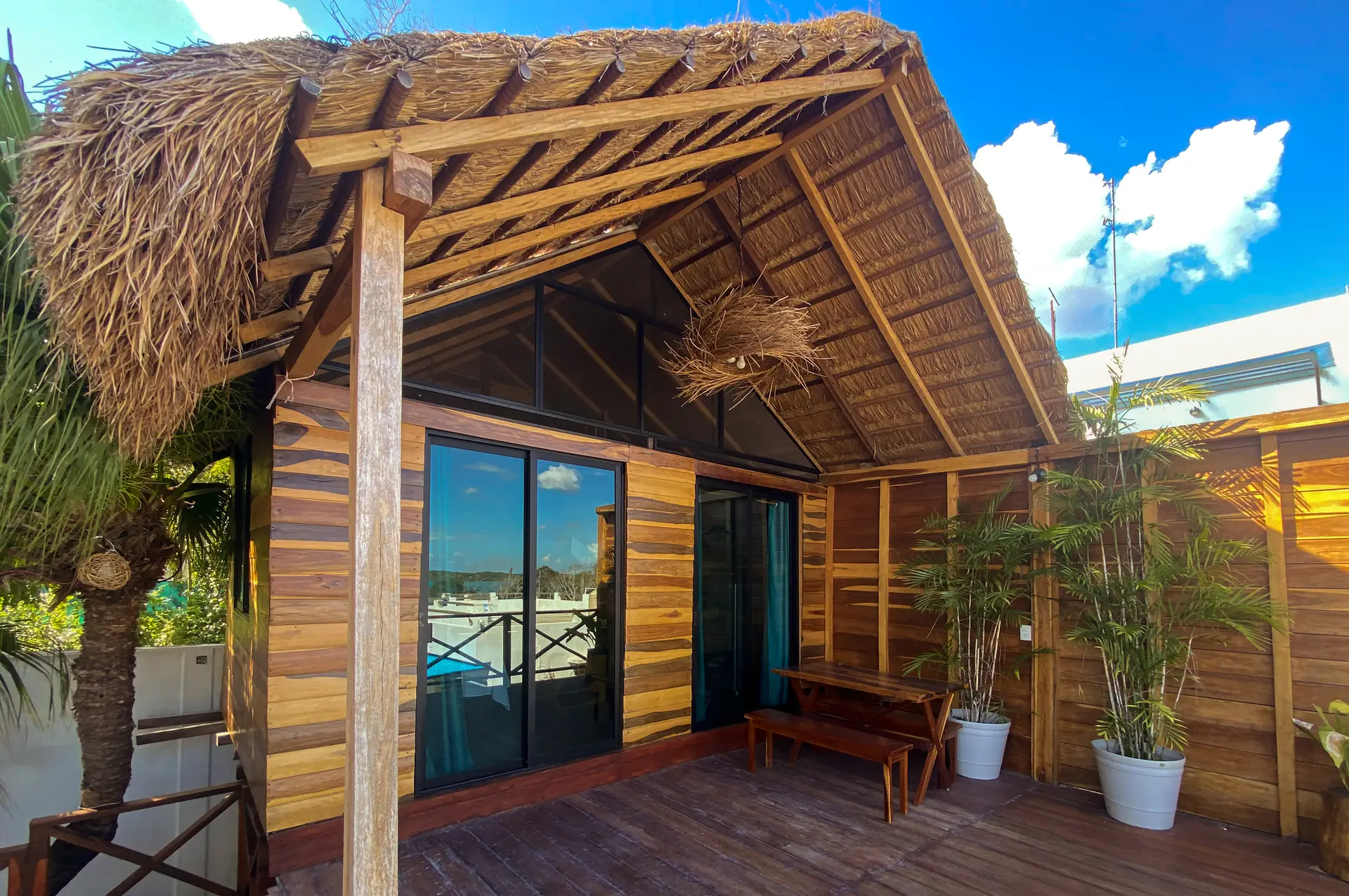 Interior de una cabaña de Casa Pantoja